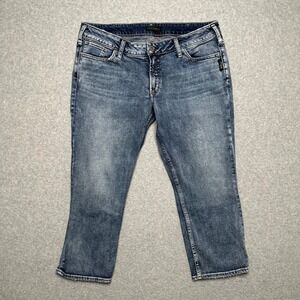 Silver Jeans Co Suki Capri Womens W32 L22.5 Medium Wash Denim Blue L43920SCP279